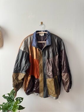 Vintage Pell’ Italia By Sandro Leather Patchwork Jacket - Made in USA